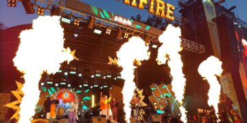 Abao and her bandmates electrify the Bushfire stage during their performance on 31 May 2025. Photo: Supplied