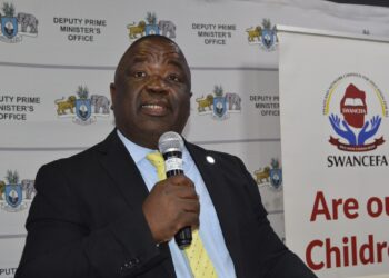 Minister of Education and Training, Owen Nxumalo, addresses attendees during the Children’s Month launch event.