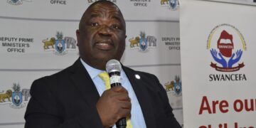 Minister of Education and Training, Owen Nxumalo, addresses attendees during the Children’s Month launch event.