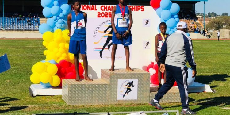 Athletes proudly receive their medals during the 2025 National Championships at Mavuso Sports Centre