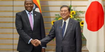 Prime Minister Russel Mmiso Dlamini with Japan’s Prime Minister Shigeru Ishiba during a bilateral meeting at the Prime Minister’s Office in Tokyo, Japan. Photo: Supplied.