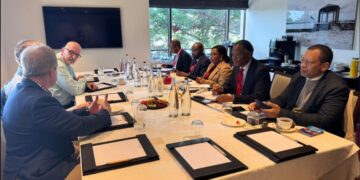 Minister of Natural Resources and Energy, HRH Prince Lonkhokhela, during a meeting with energy investors and development partners at the Africa Energy Week in Cape Town, South Africa.