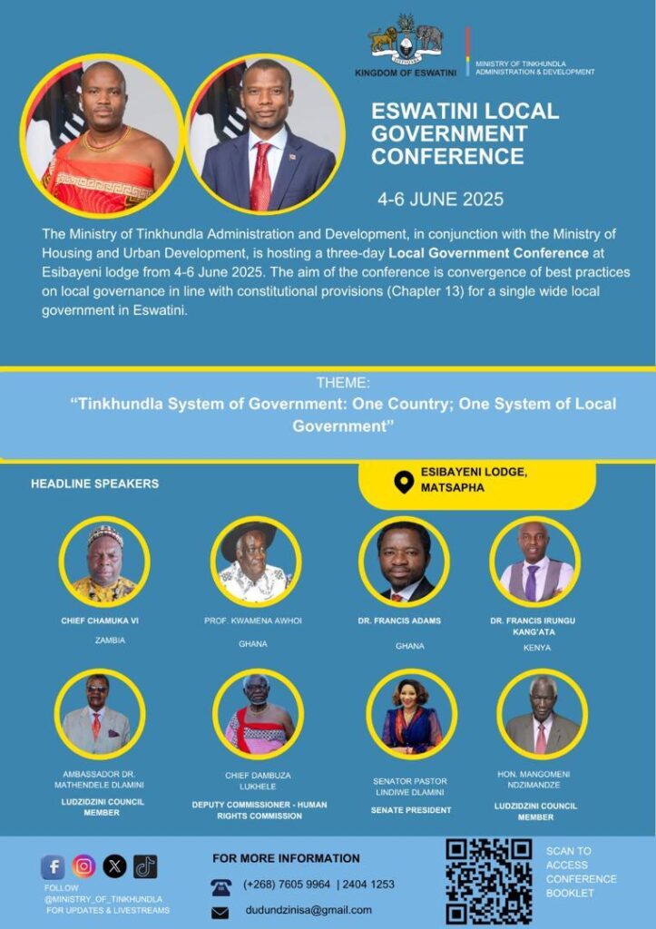 National Local Government Conference kicks off 4–6 June 2025 at Esibayeni Lodge under the theme: “One Country; One System of Local Government”
