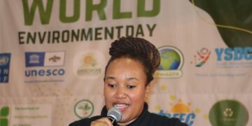Lwandle Simelane, Secretary-General of the Eswatini National Commission for UNESCO, speaks during the World Environment Day event on 5 June 2025. Photo: Eswatini National Commission for UNESCO