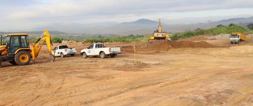 Health Minister Mduduzi Matsebula cuts the sod to mark the start of Eswatini’s first centralised healthcare waste treatment plant construction in Matsapha.