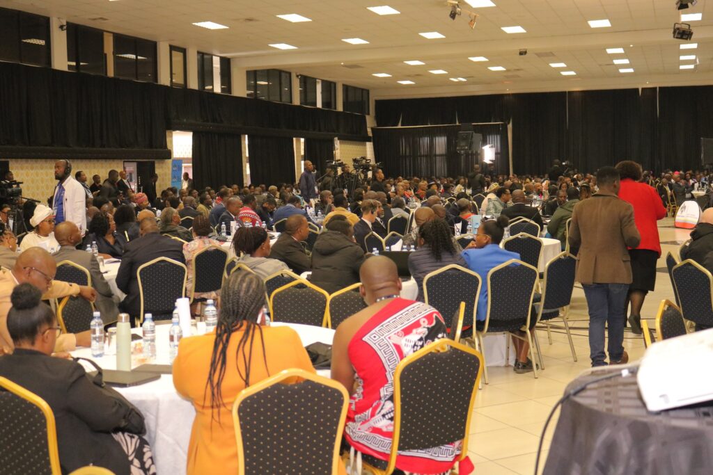 Guests and delegates during discussions on the proposed Tinkhundla local government system.