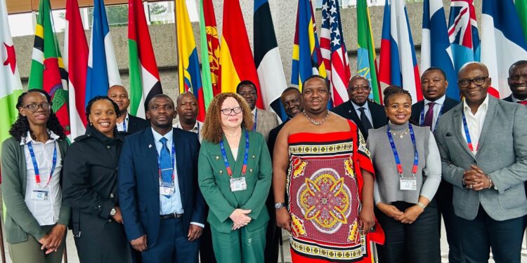Minister of Labour and Social Security with social partners during a consultative meeting ahead of the International Labour Conference in Geneva.
