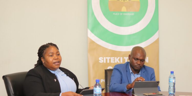 His Lordship Mayor Bongsipho Dlamini and CEO Sithembile Simelane during the launch of Siteki’s new rebranding and marketing strategy at the Town Council boardroom on Thursday.
