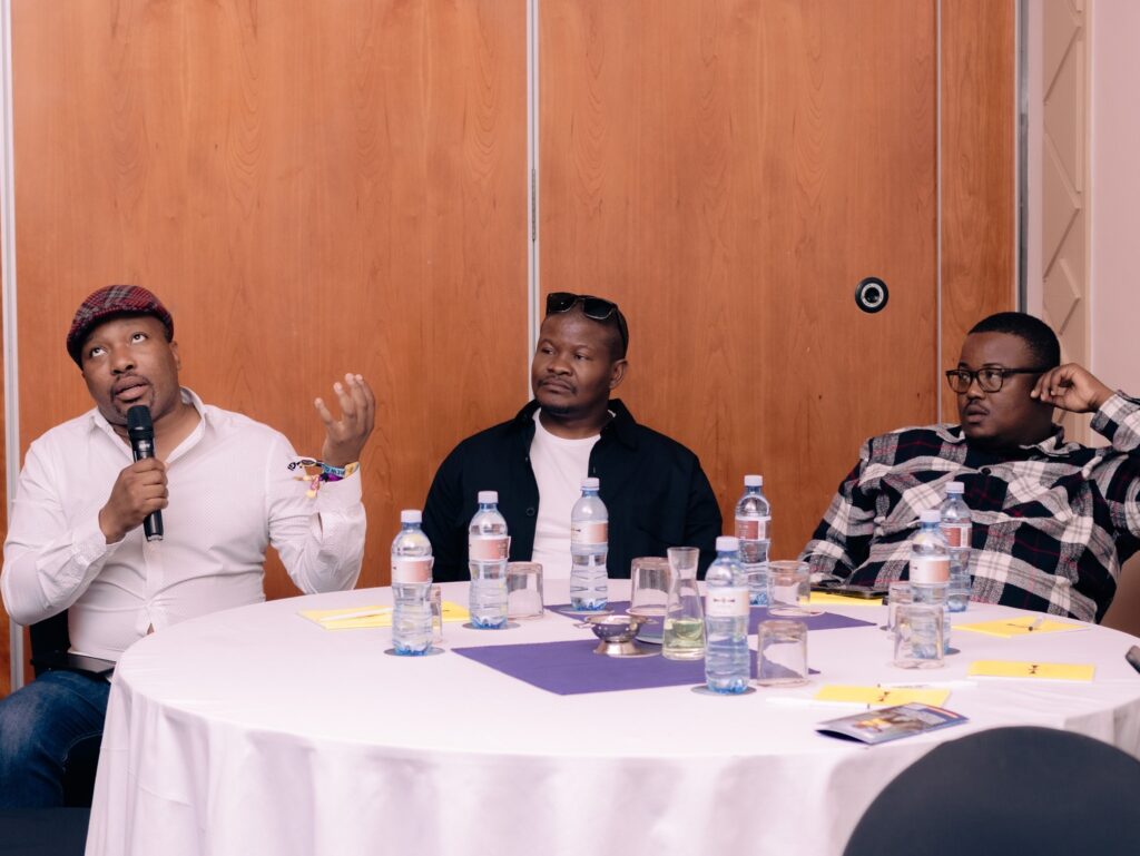 Bongani Dlamini, Head of Marketing at MTN Bushfire, speaking passionately at the launch of the UNESCO report Creating for the Future: Harnessing Southern Africa’s Arts and Cultural Festivals for Sustainable Development,