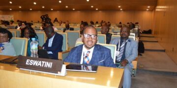 Principal Secretary in the Deputy Prime Minister’s Office, Siboniso Nkambule, representing Eswatini at the 1st Africa Conference on Childcare held at the African Union Headquarters in Addis Ababa.