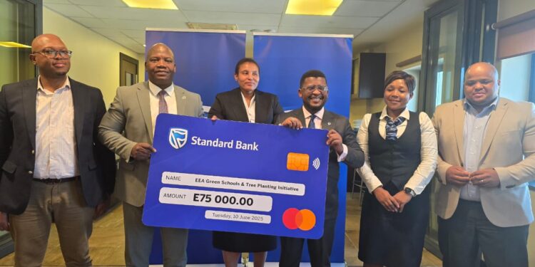 Standard Bank Eswatini presents E75,000.00 to the Eswatini Environment Authority for the transformative Green School Initiative