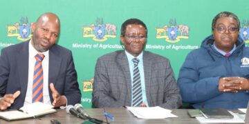 Agriculture Ministry officials address journalists during Thursday's emergency briefing on the foot-and-mouth disease outbreak in Mbabane. (Photo: Ministry of Agriculture)