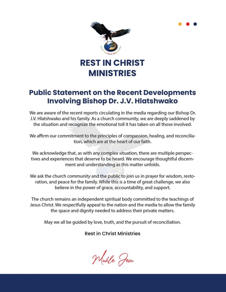 Public statement from Rest in Christ Ministries