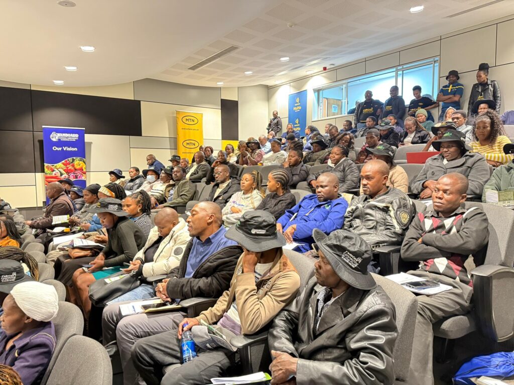 Some of the participating farmers engage during the digital agriculture training session aimed at boosting access to market information, digital payments, and government services.