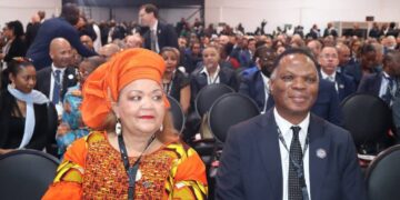 HRH Prince Lonkhokhela with Prime Minister Russell Mmiso Dlamini during the US-Africa Business Summit in Luanda, Angola.