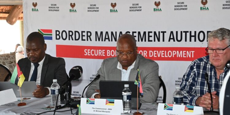 BMA Commissioner Dr Michael Masiapato addresses delegates during the South Africa-Mozambique bilateral meeting on cross-border trade and security held on 9 June 2025.