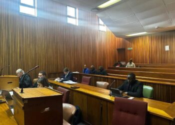 Lungu family spokesperson and legal representative, Makebi Zulu, seated inside the Pretoria High Court during the hearing on the urgent application to halt the burial of former President Edgar Lungu.