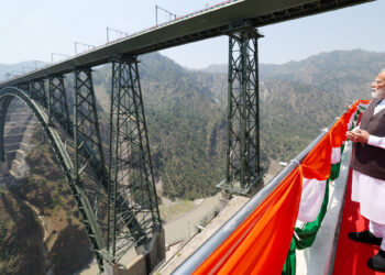 PM visits Chenab bridge, in Jammu and Kashmir on June 06, 2025.