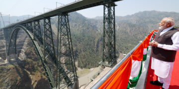 PM visits Chenab bridge, in Jammu and Kashmir on June 06, 2025.