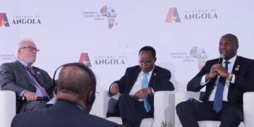 Prime Minister Russell Mmiso Dlamini speaks during a panel on agri-food investment at the US-Africa Business Summit in Luanda, Angola.