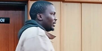 Lindokuhle Dlamini who is accused of violence appeared at the Mbabane Magistrates Court on Monday. (Pic: Lindelwa Myeni)