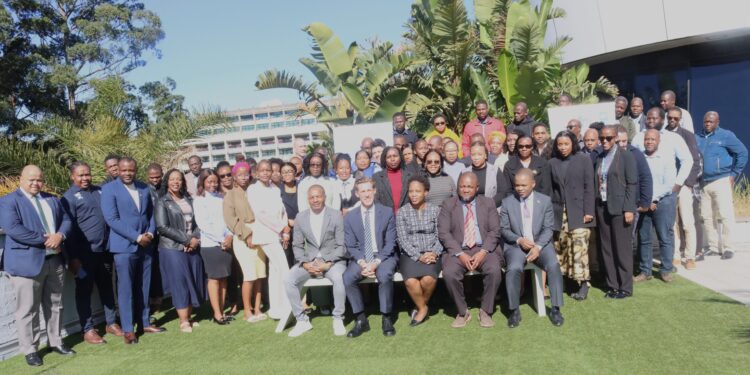 Experts from various industries pose after the launch of NDC 3.0. UNDP/Mantoe Phakathi