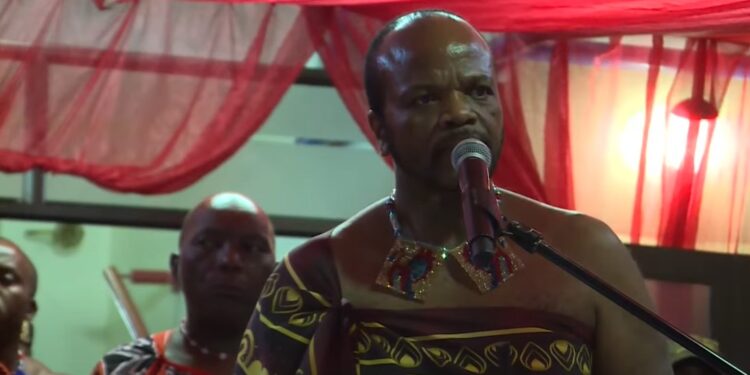 His Majesty King Mswati III addresses worshippers at the Nazareth Baptist Church prayer service