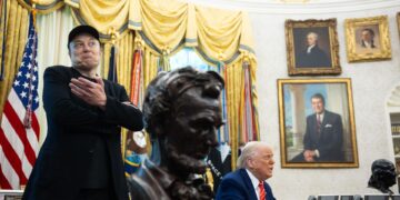 U.S. President Donald Trump meets with Elon Musk in the Oval Office