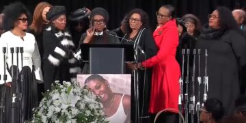 Mourners pay tribute to Olorato Mongale at her funeral service in Bloemfontein.