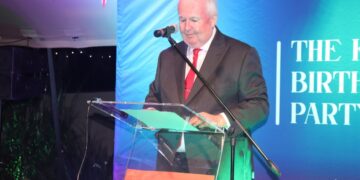British High Commissioner Colin Wells addresses guests during the celebration of King Charles III’s 77th birthday at his official residence in Ezulwini.
