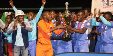 Evelyn Baring players celebrate after winning the Instacash Schools Tournament.