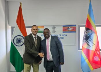 Indian High Commissioner Mr. N. Ram Prasad pictured with Eswatini’s Minister of Education and Training, Hon. Owen Nxumalo, during a meeting held on 3 December 2024 to discuss collaboration in the education sector.