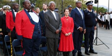 Chargé d’Affaires Caitlin Piper pictured with Prime Minister Russell Mmiso Dlamini and Prince David during the 249th U.S. Independence Day celebration hosted by the U.S. Embassy in Eswatini. Photo by U.S. Embassy Eswatini