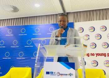 Minister of Sport, Culture and Youth Affairs Bongani Nzima addressing the audience during the World Youth Skills Day 2025 commemoration at Ezulwini.