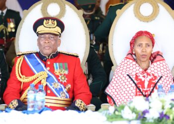 His Majesty King Letsie III and Her Majesty Queen ‘Masenate Mohato Seeiso have arrived at the venue. With their arrival, the official proceedings of His Majesty’s 62nd birthday celebration are now underway. (Photos by Lerato Tanka)