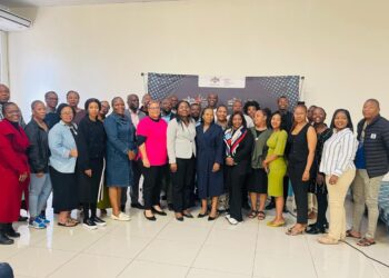 Participants of the GEWE Coordination Mechanism workshop gather for a group photo after concluding discussions on strengthening gender equality efforts in Eswatini.