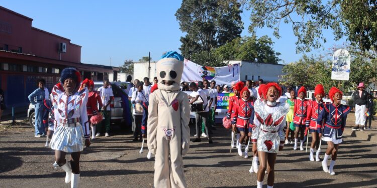 Revellers march through the streets of Manzini during the 8th Annual Eswatini Pride celebration on Saturday, bringing colour, music, and solidarity to the city centre. Photo by UNDP