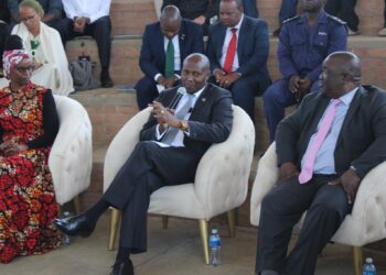 Prime Minister Russell Mmiso Dlamini addressing students during the UWC Africa Week commemoration at Waterford Kamhlaba. Photo: Waterford Kamhlaba