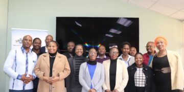 Delegates from Lesotho’s Department of Appropriate Technology Services pictured with Eswatini’s Ministry of ICT and RSTI officials during a benchmarking visit to the Royal Science and Technology Park in Phocweni.