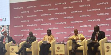 NERCHA National Executive Director Dr. Nondumiso Ncube with fellow panelists during a session at the IAS 2025 Conference in Kigali, Rwanda.