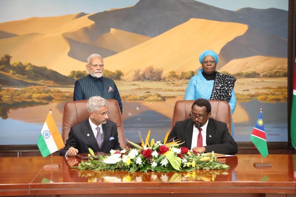Namibia and India commit to launching a centre for entrepreneurship development, as captured during the signing between Minister Ithete and Dr. Jaishankar.