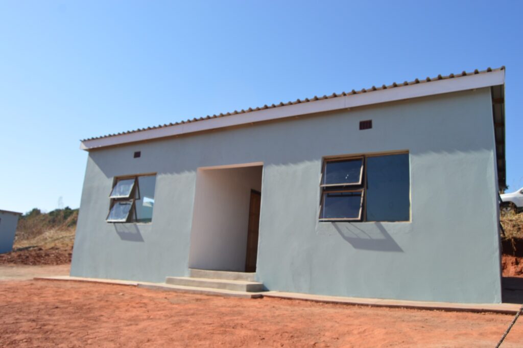 The newly built two-room house with a bathroom, donated to Nkosinathi Ngwenya through Her Majesty Indlovukazi’s initiative.
