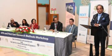 Minister of Tertiary Education and Scientific Research, Dr Kaviraj Sharma Sukon, during the official opening of the APN and Next Gen Research Methods workshop at Hennessy Park Hotel in Ebene, Mauritius.