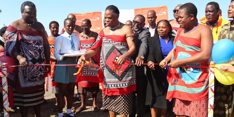 HRH Prince Lonkhokhela commissions the Tfutfukani Water Scheme during the launch of the Universal Service Coverage Project in Mhlangatane.