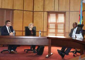 Ministers and executives from the Baker Group of Companies during a courtesy visit to Prime Minister Russell Dlamini’s office, July 21, 2025.