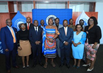 Newly appointed PSPF Board of Trustees with Minister Maseko during the official unveiling.
