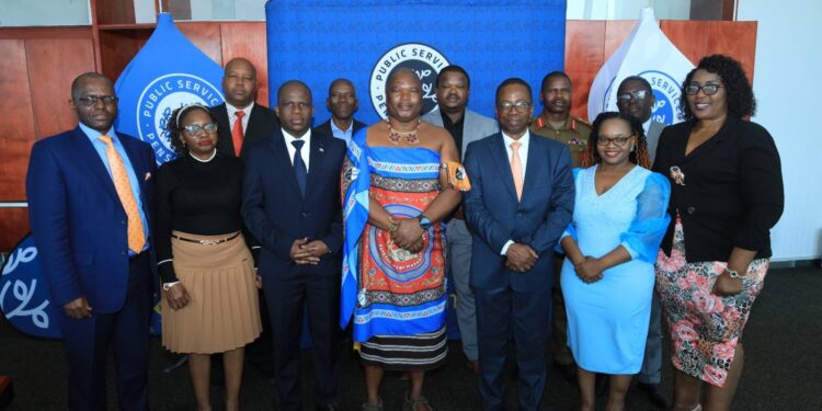 Newly appointed PSPF Board of Trustees with Minister Maseko during the official unveiling.