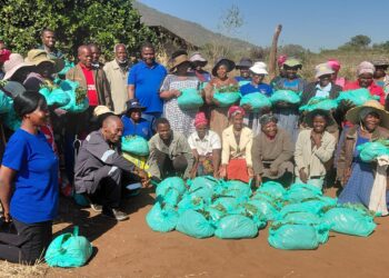 Deputy Prime Minister Thulisile Dladla and Minister Sikhumbuzo Dlamini visit the restored Nkwene Garden Scheme to plant vegetables and distribute seedlings to local farmers on July 21, 2025