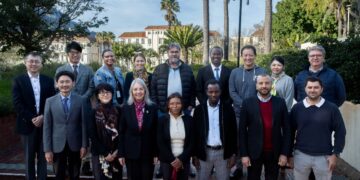 Researchers from South Africa, Egypt, Kenya, and Japan gather at Stellenbosch University during the launch of the Hydrobioscapes joint research initiative on energy, agriculture, and water.