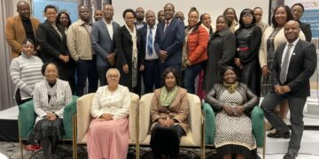 Officials from government ministries, development partners, and stakeholders pose for a group photo during the launch of the Eswatini Water Investment Plan in Mbabane